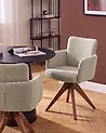 Ruokatuolisetti 2 kpl pyörivä EVELYN Buklee Beige