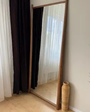 Wall Mirror CANET 90 cm 200 cm Paulownia Wood Light Brown_1160976