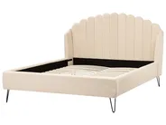 Bed Boucle AMBILLOU 140 x 200 cm (EU Double) Beige_967216