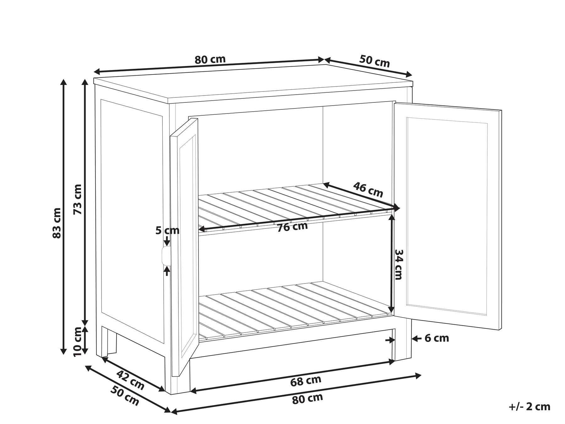 Outdoor Kitchen Cabinet BRUCOLI Brown Acacia Wood_1001170