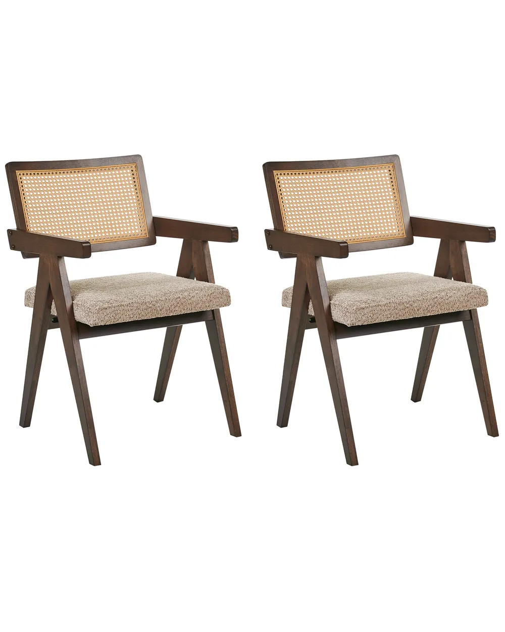 Set med 2 matstolar AVA Trä Brun/ Taupe_1068368