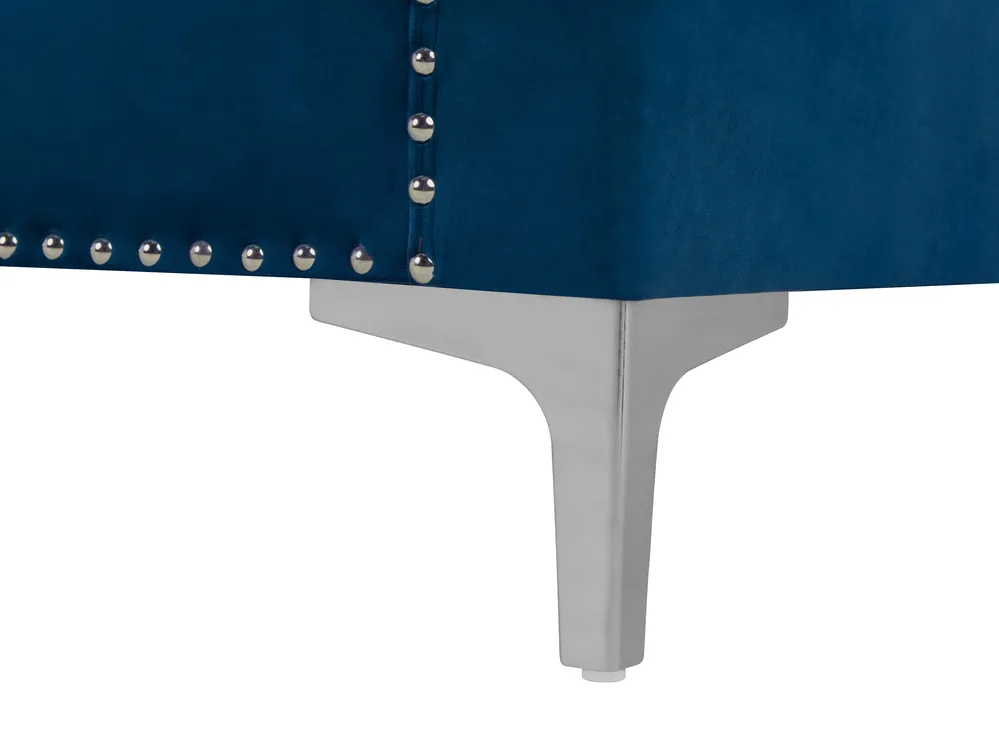 Sofa 3 Seater AVALDSENES Velvet Navy Blue_751786