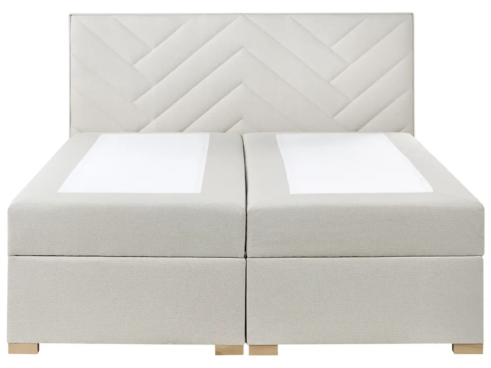 Divan Bed with Storage ESQUIRE Fabric Off-White 180 x 200 cm (EU Super King)_1016152