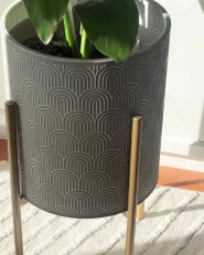 Korotettu kukkaruukku AUBRIETA 31 cm Metalli Harmaa_1171299