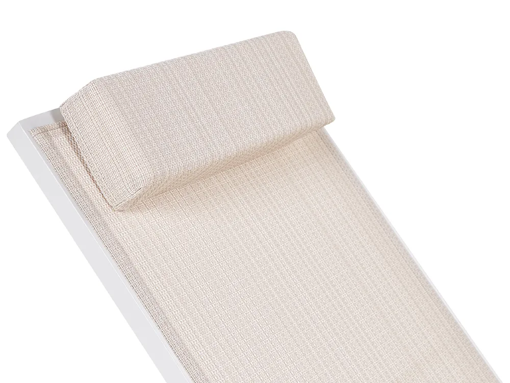 Sun Lounger CATANIA Reclining Metal Beige_884081
