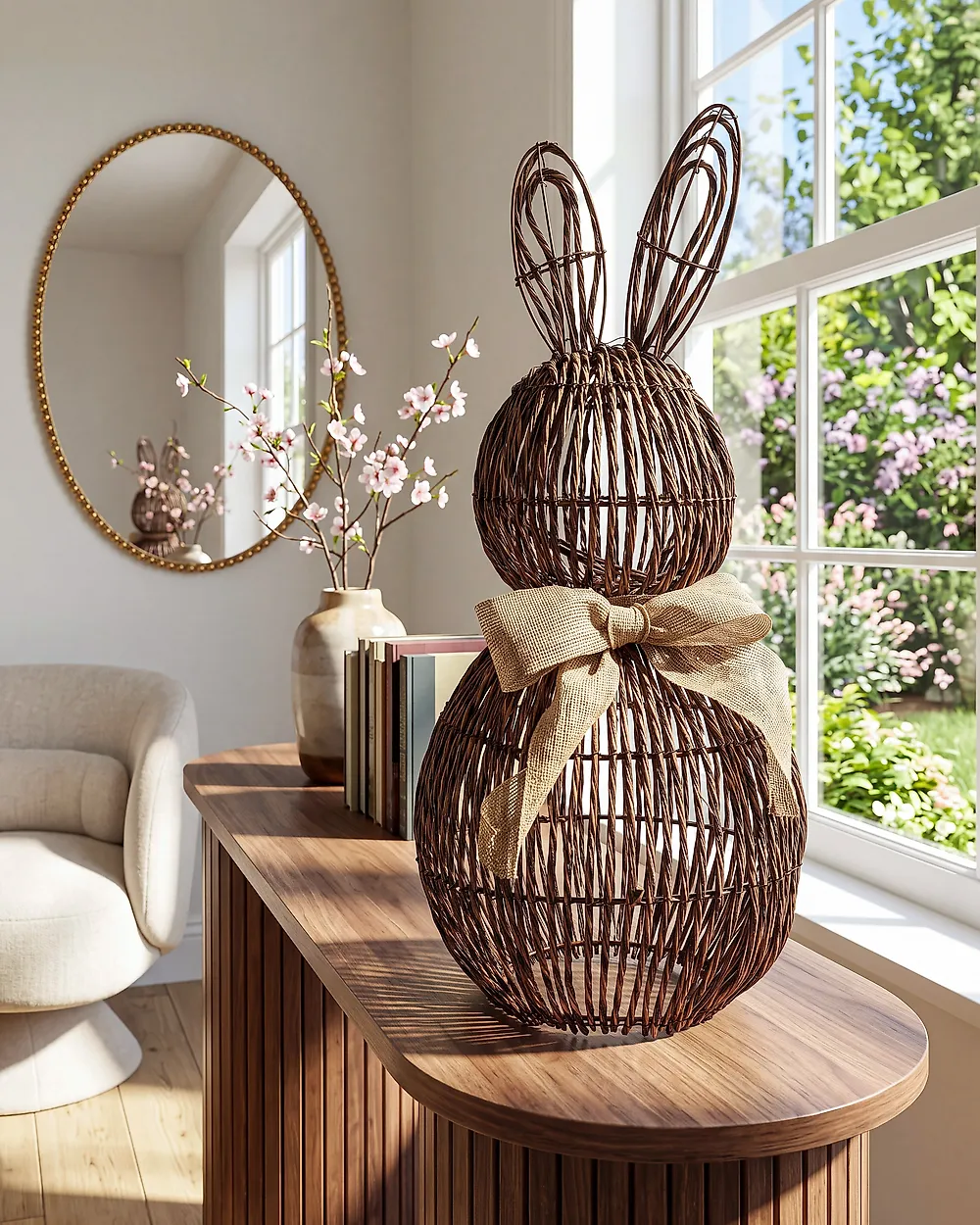 LED Decoration Rabbit NAUVO PE Rattan Brown_1182529