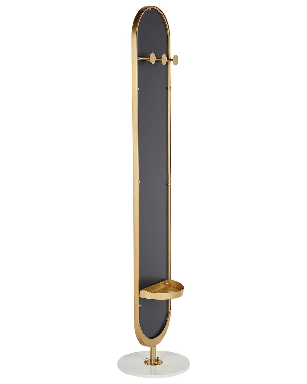 Coat Stand with Mirror MOODY 170 cm Metal Gold_935090