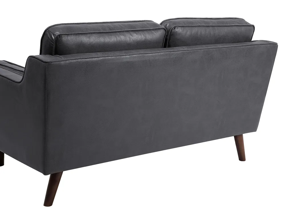 Sofa 2 Seater LOKKA Faux Leather Grey_697878