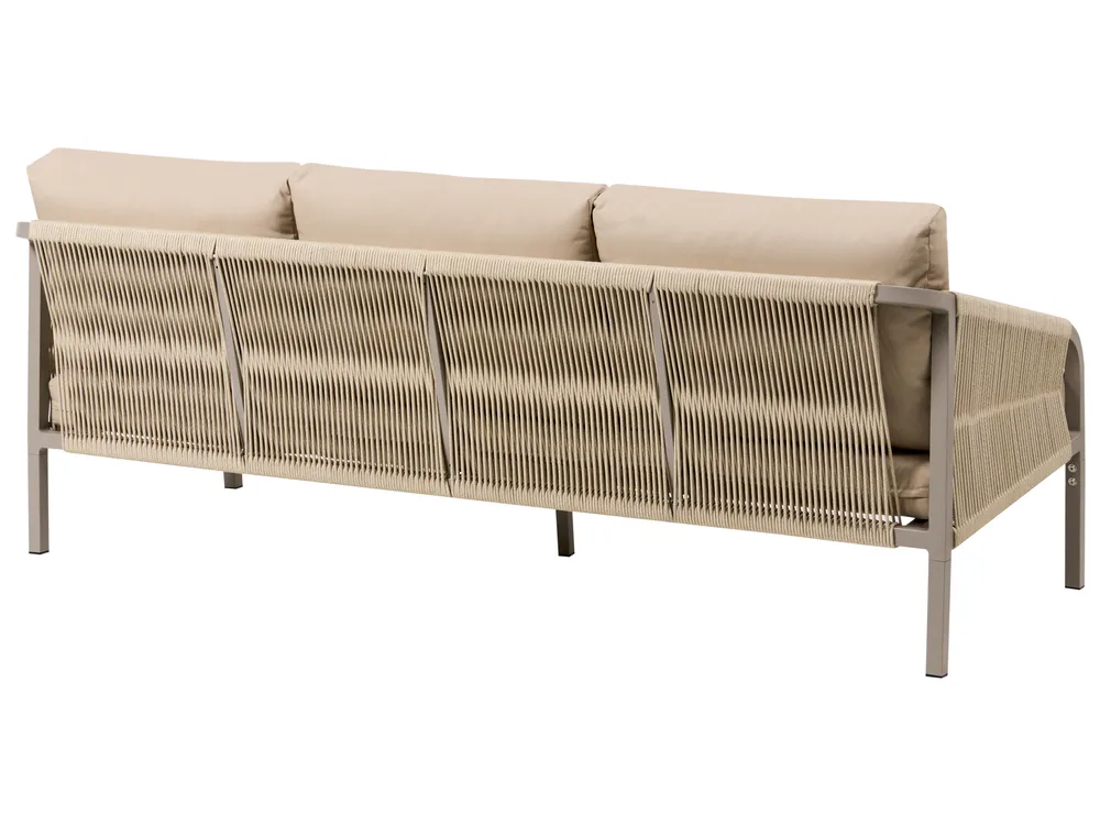 Trädgårdssoffgrupp med bord 5-sits MURATO Metall Beige_1023490