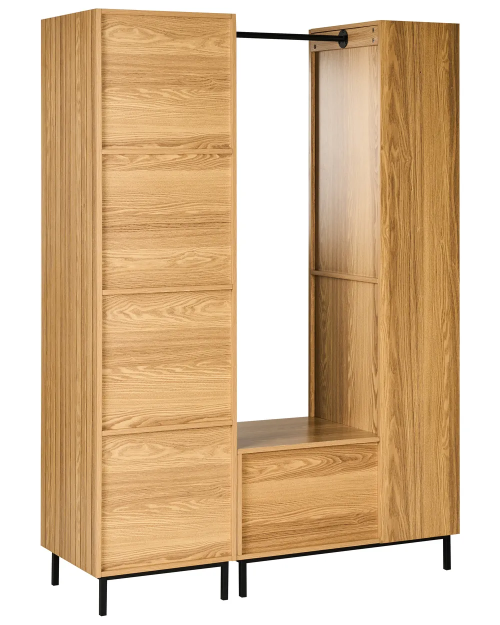 9 Shelf Open Wardrobe LEANDRO Light Brown_1002463