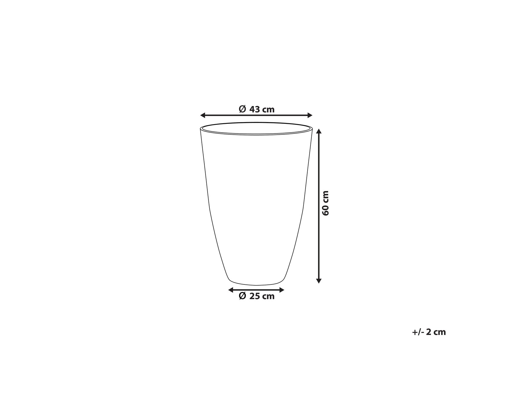 Plant Pot CAMIA 43 cm Grey_760917