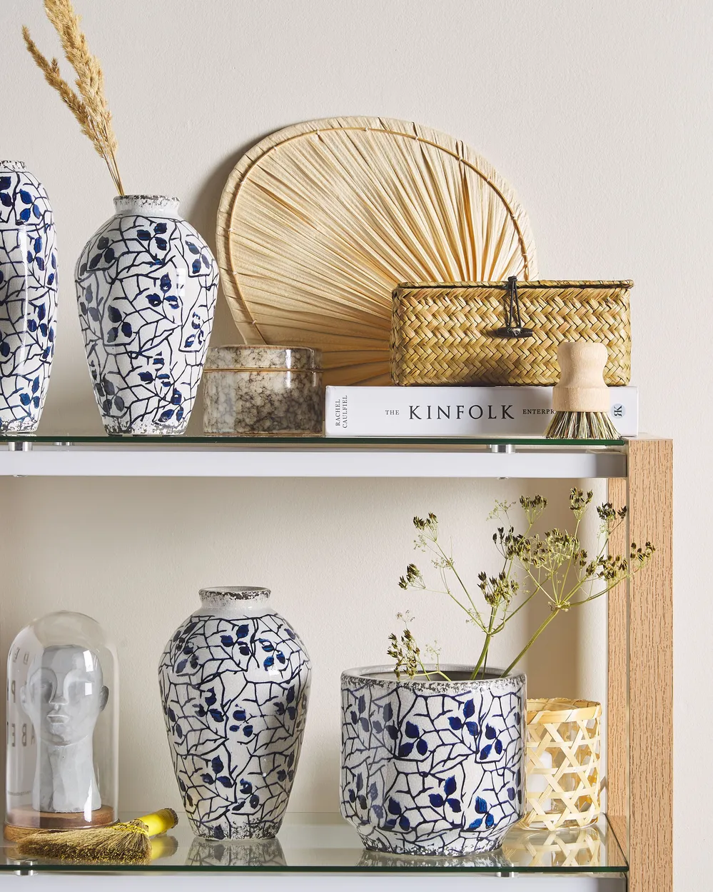 Flower Vase MALLIA 22 cm Stoneware White