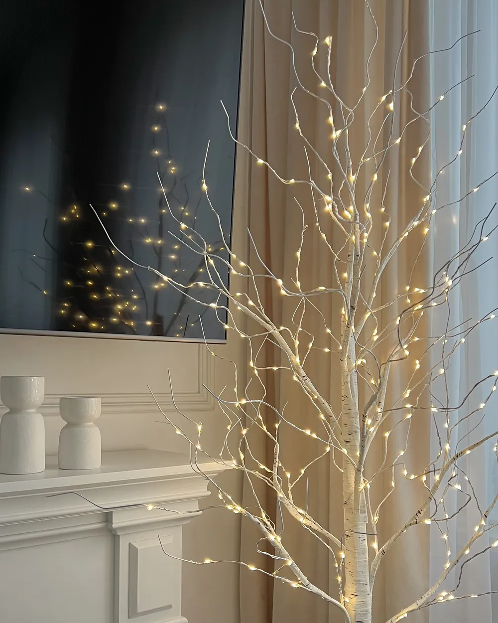 Ulkokoriste LED-valo LAPPI 190 cm Joulukuusi Valkoinen_900294