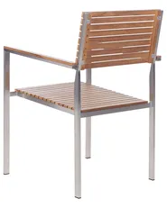 Set of 6 Garden Chairs VIAREGGIO Certified Teak Wood Brown_882923
