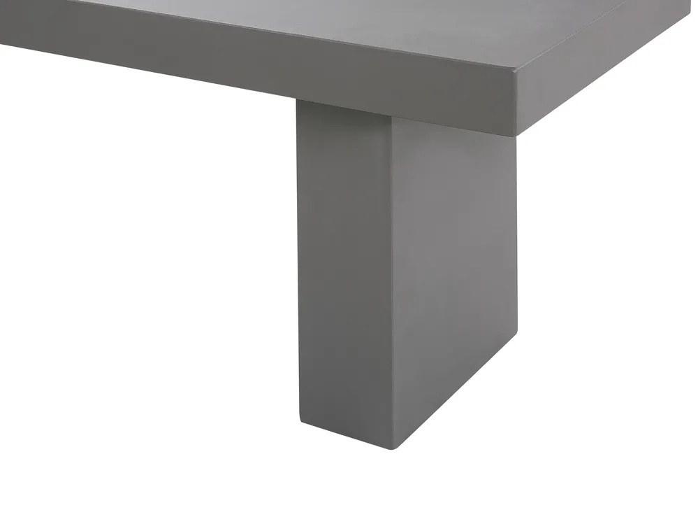 Garden Dining Set with Benches and Stools 6 Seater TARANTO Concrete Grey_775891