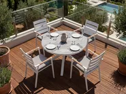 Garden Dining Table MALETTO 120 cm 120 cm Glass Dark Grey_922941