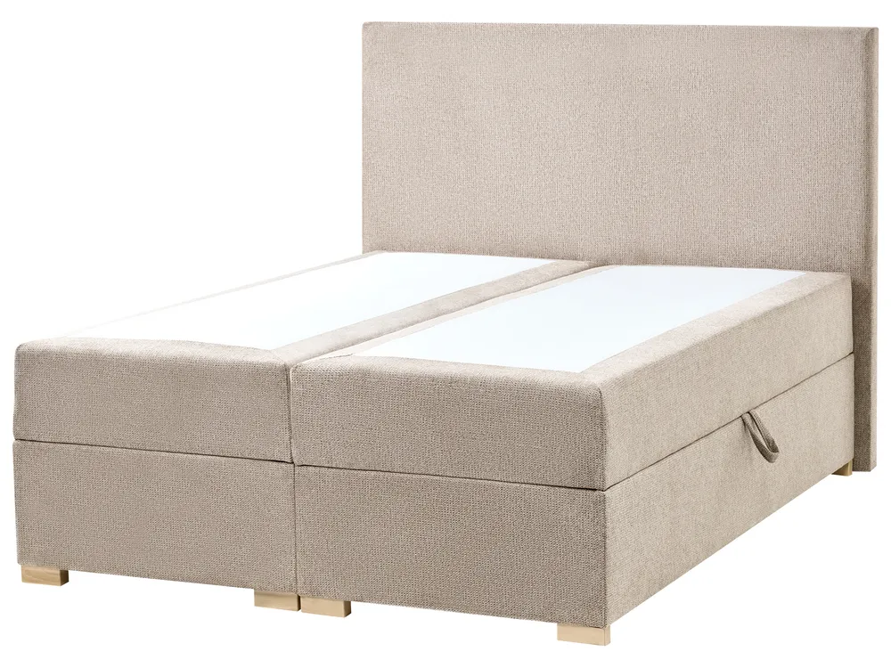 Divan Bed with Storage MAJOR Fabric Taupe 120 x 200 cm (EU Small Double)_1028107