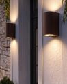 Set of 2 Outdoor LED Wall Lights LAZARO Brown
