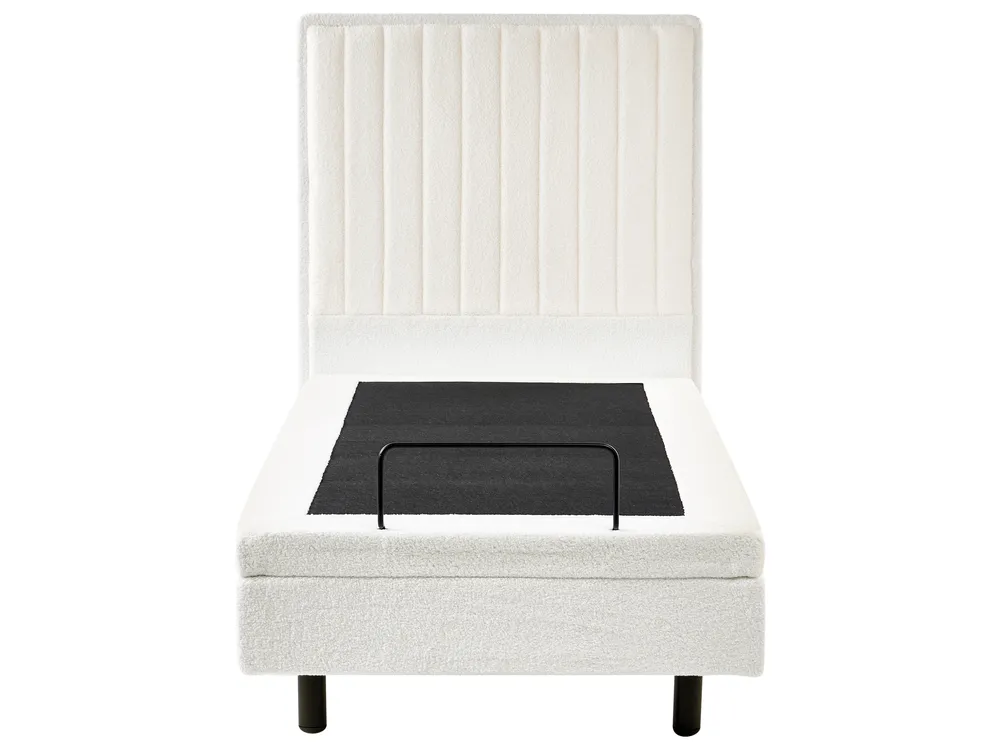 Justerbar säng Bouclé DUKE II 90 x 200 cm Off-White_1026135