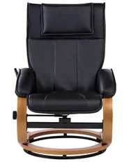 Massage Chair MAJESTIC with Footstool Faux Leather Black_963699
