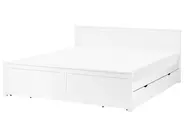 Bed with 4 Drawers SABRAN Pine Wood White 180 x 200 cm (EU Super King)_1061336
