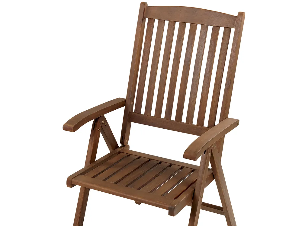 Bistro Set Folding AMANTEA Acacia Wood Dark Brown_871662