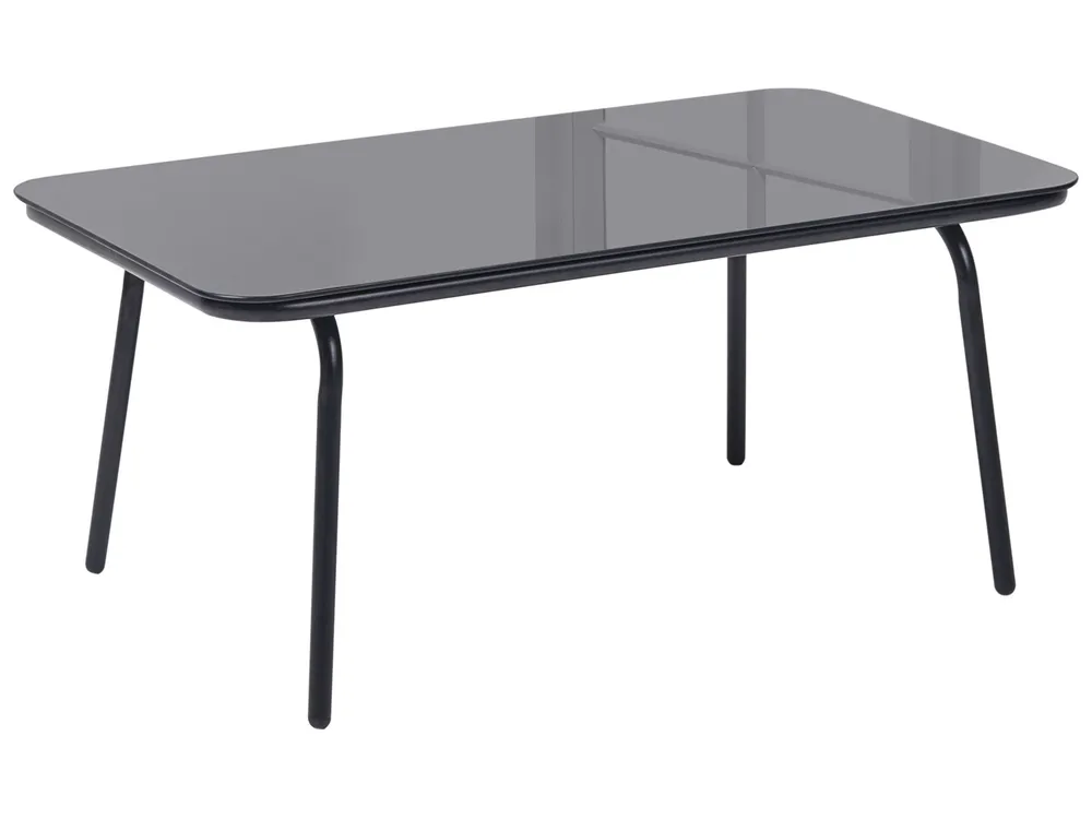 Garden Lounge Set with Table 4 Seater USTICA Metal Black_1037387