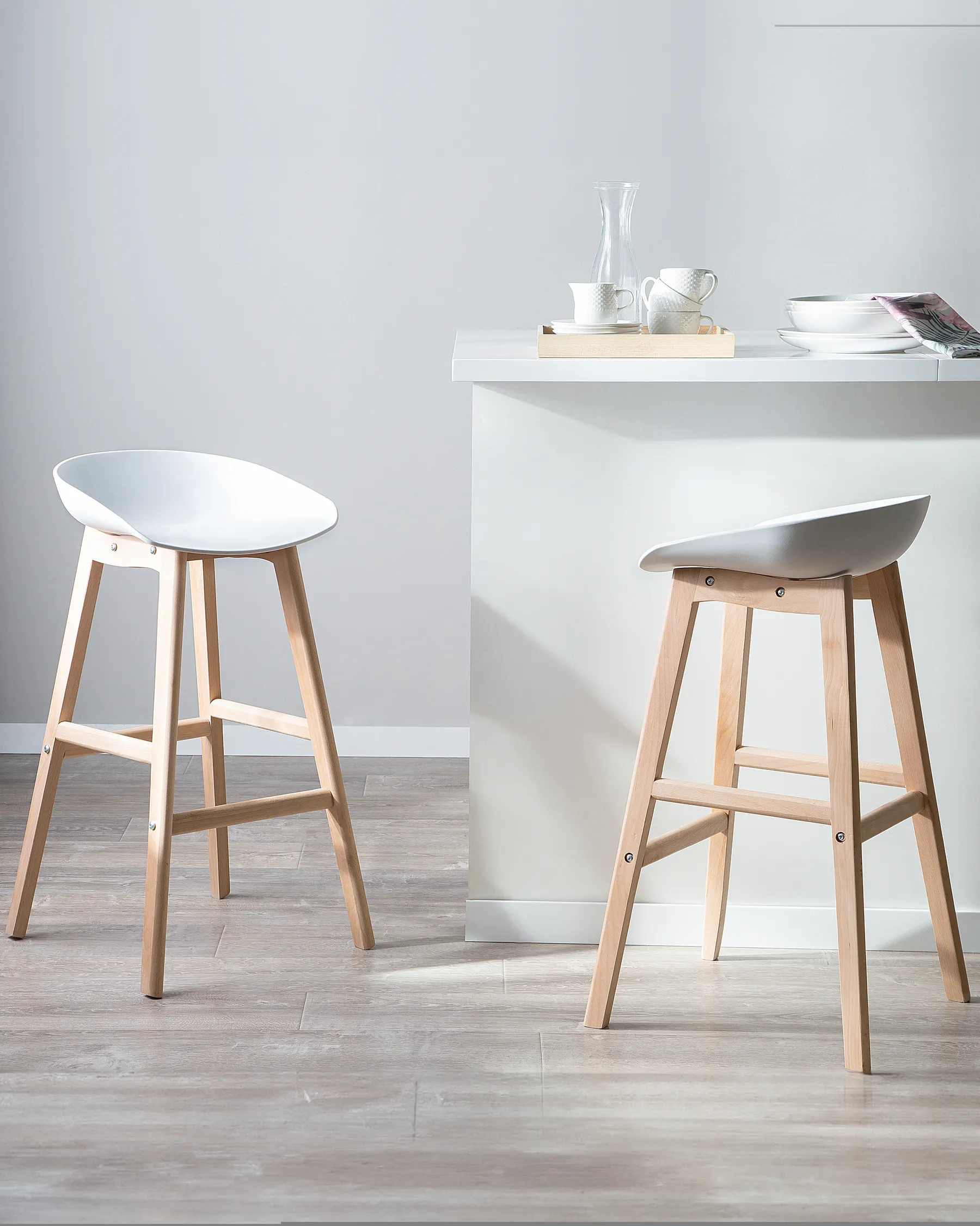 Set of 2 Bar Chairs MICCO White_731963