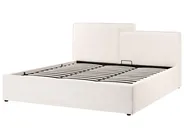 Ottoman Bed LAGARDE Fabric Off-White 180 x 200 cm (EU Super King)_1049433