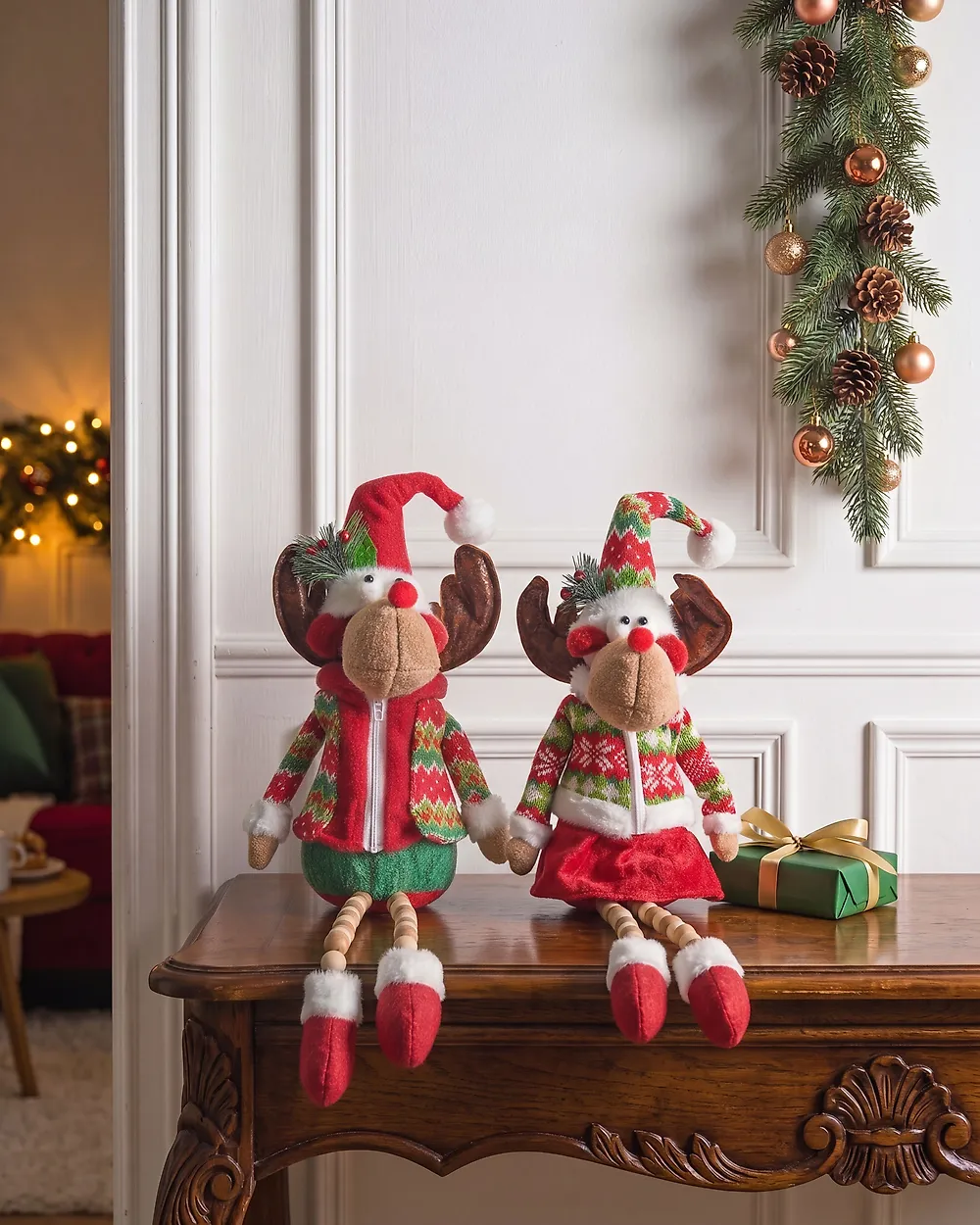 Set of 2 Christmas Decorations GEITSJOEN 55/58 cm Reindeer Multicolour_1188176