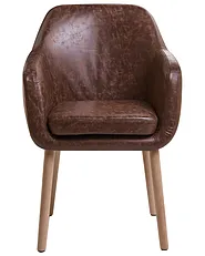 Dining Chair YORKVILLE Faux Leather Dark Brown_1078895