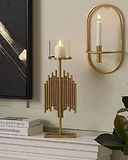 Kynttilänjalka NIAS 53 cm Metalli Kulta_1170333