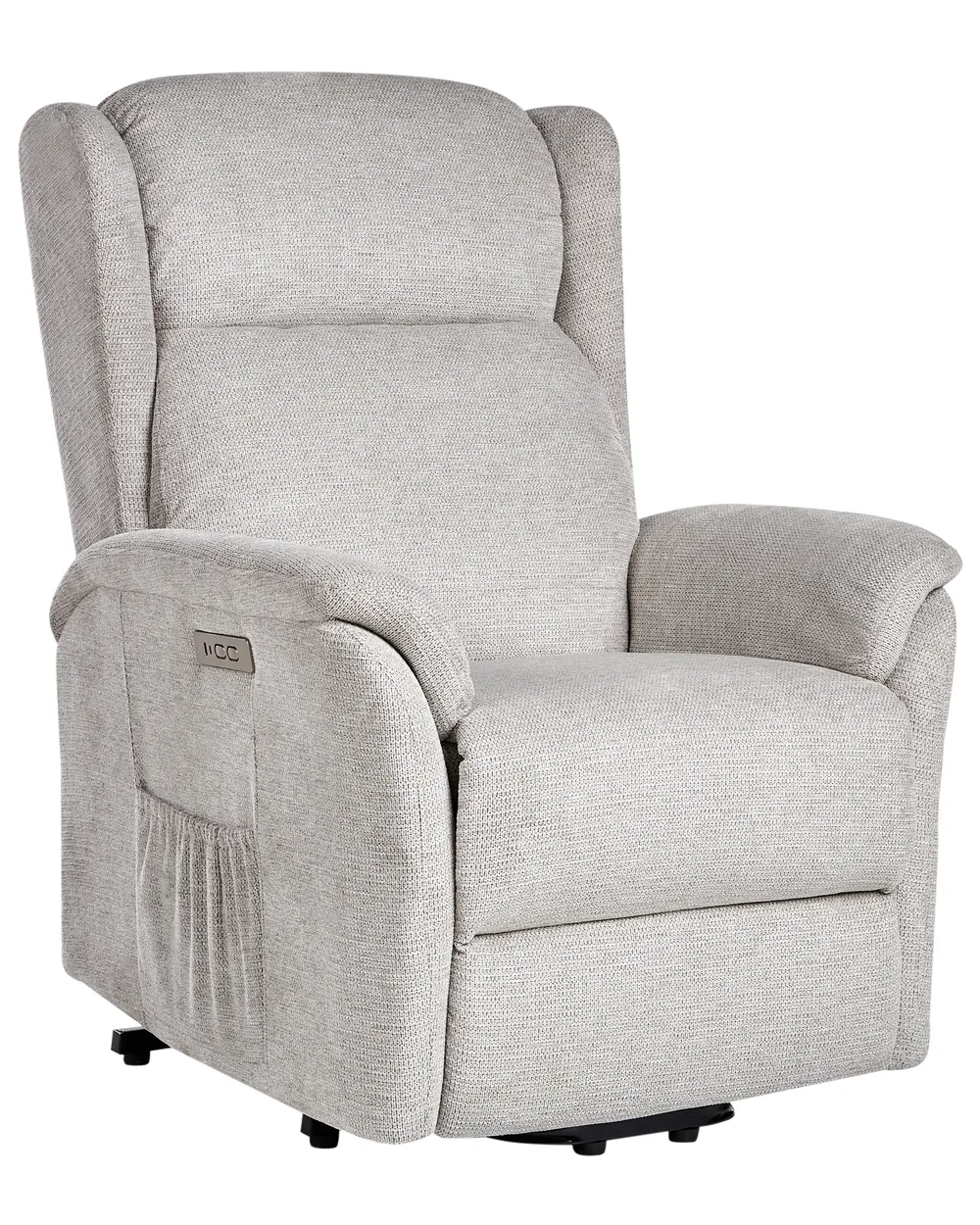 Electric Recliner Chair ELEGY with Footrest Fabric Light Grey_1021373