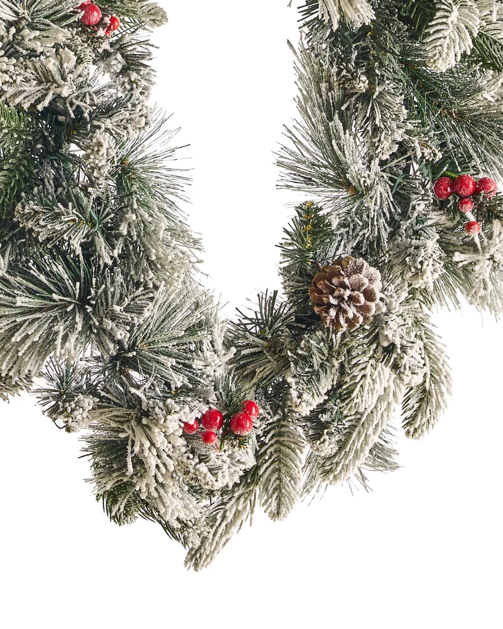 Snötäckt julgirlang LED WHITEHORN 180 cm Vit_813259