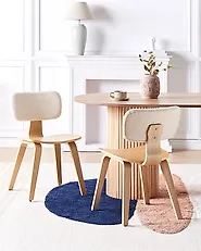 Set med 2 matstolar LUCINDA Trä Ljusbrun_1173995
