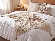 Torkkupeitto MORBI Puuvilla 130 x 180 cm Beige_1178864