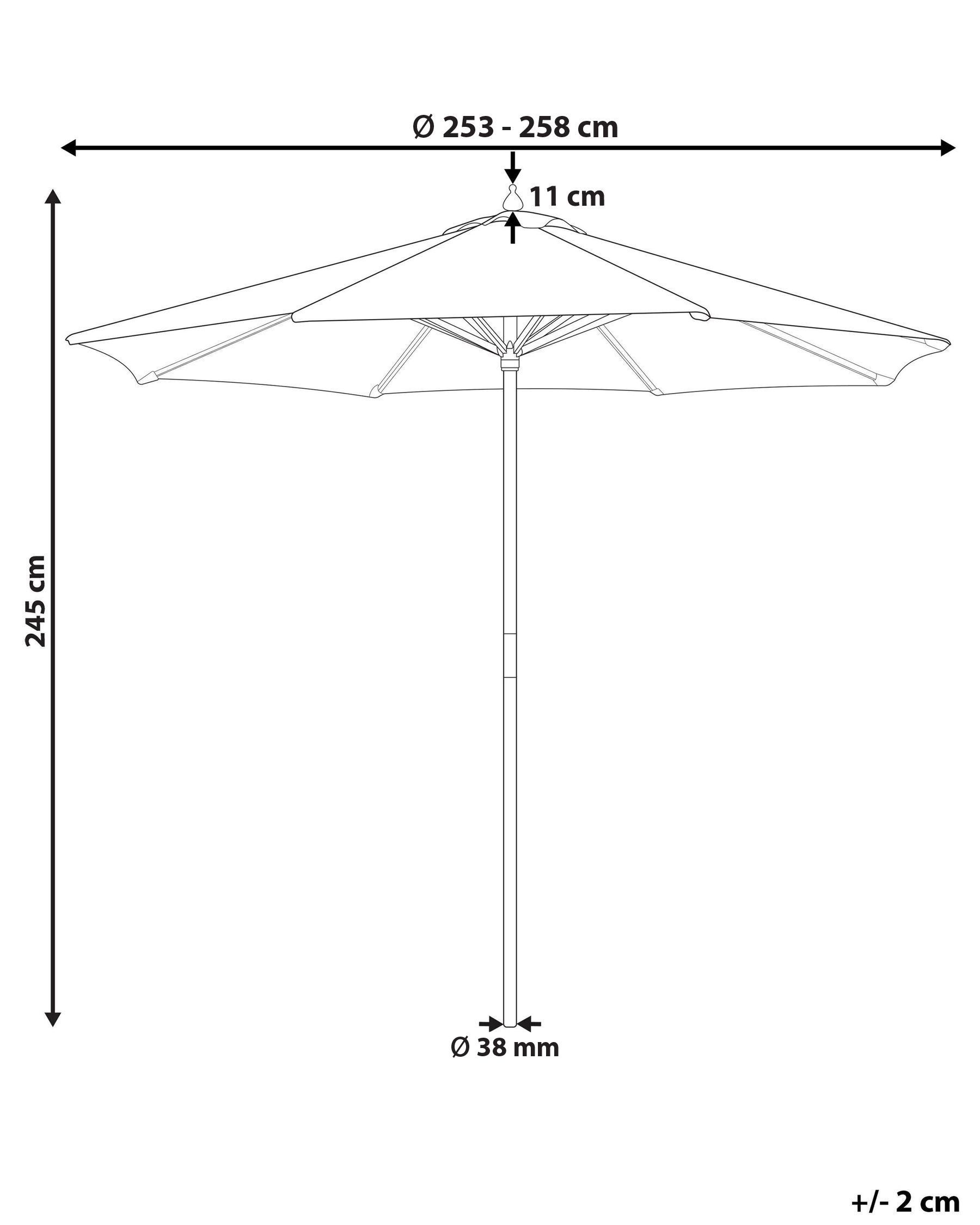 Market Parasol 260 cm FERENTILLO Beige/ White_735604