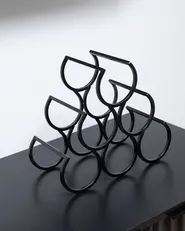 Wine Rack LURGAN Metal Black_1050597