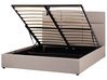 Ottoman Bed LAGORD Fabric Taupe 160 x 200 cm (EU King Size)