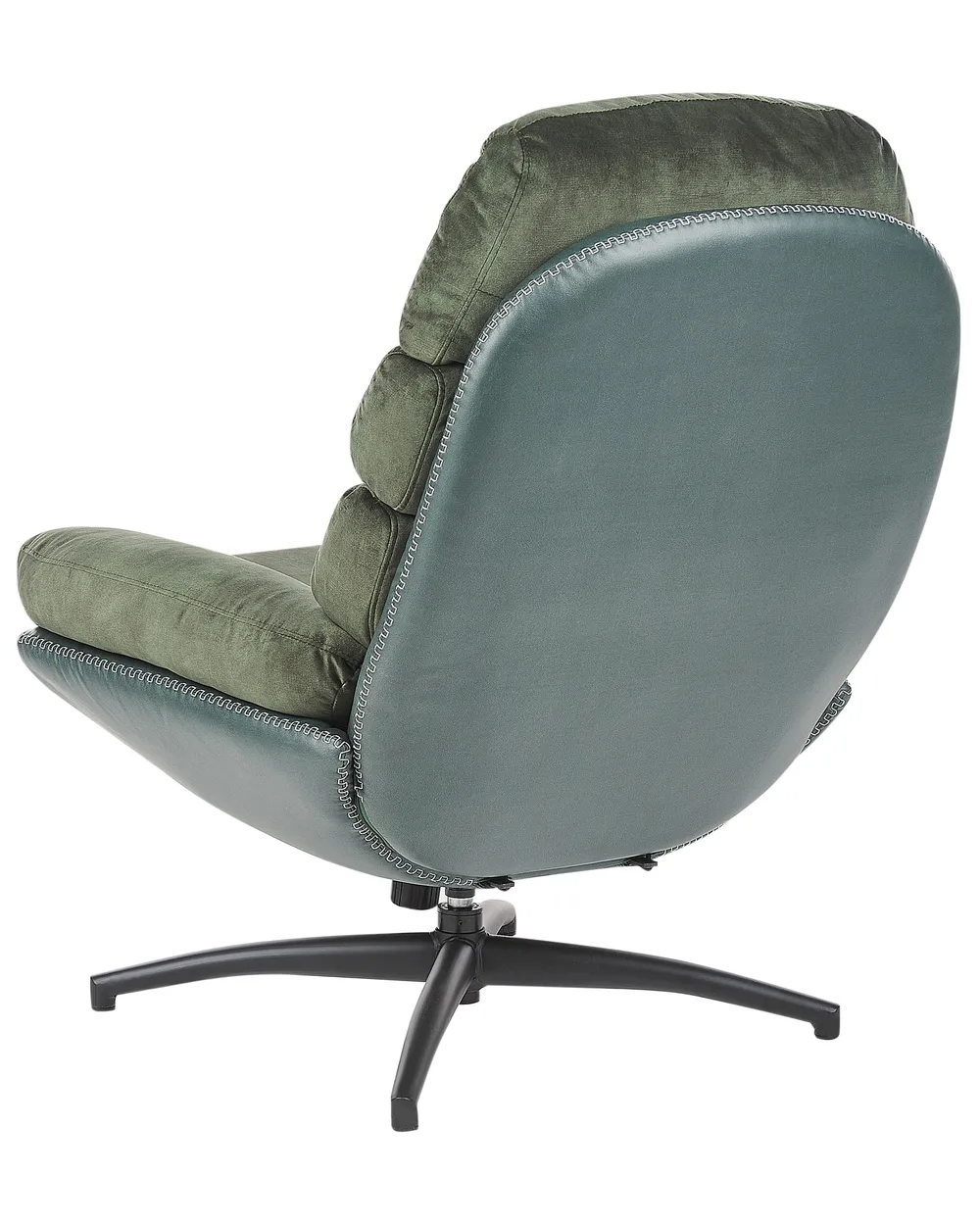 Swivel Armchair EIDE with Footstool Velvet Dark Green_923474