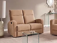 Elektrisk reclinersoffa 2-sits VERDAL Sammet Ljusbrun_1175460