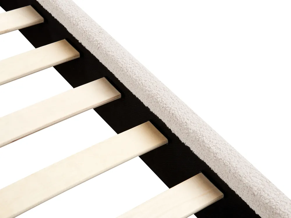 Säng med lamellram Bouclé ALBI 120 x 200 cm Off-White_1060922