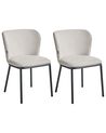 Set of 2 Dining Chairs ARTESIA Fabric Light Beige