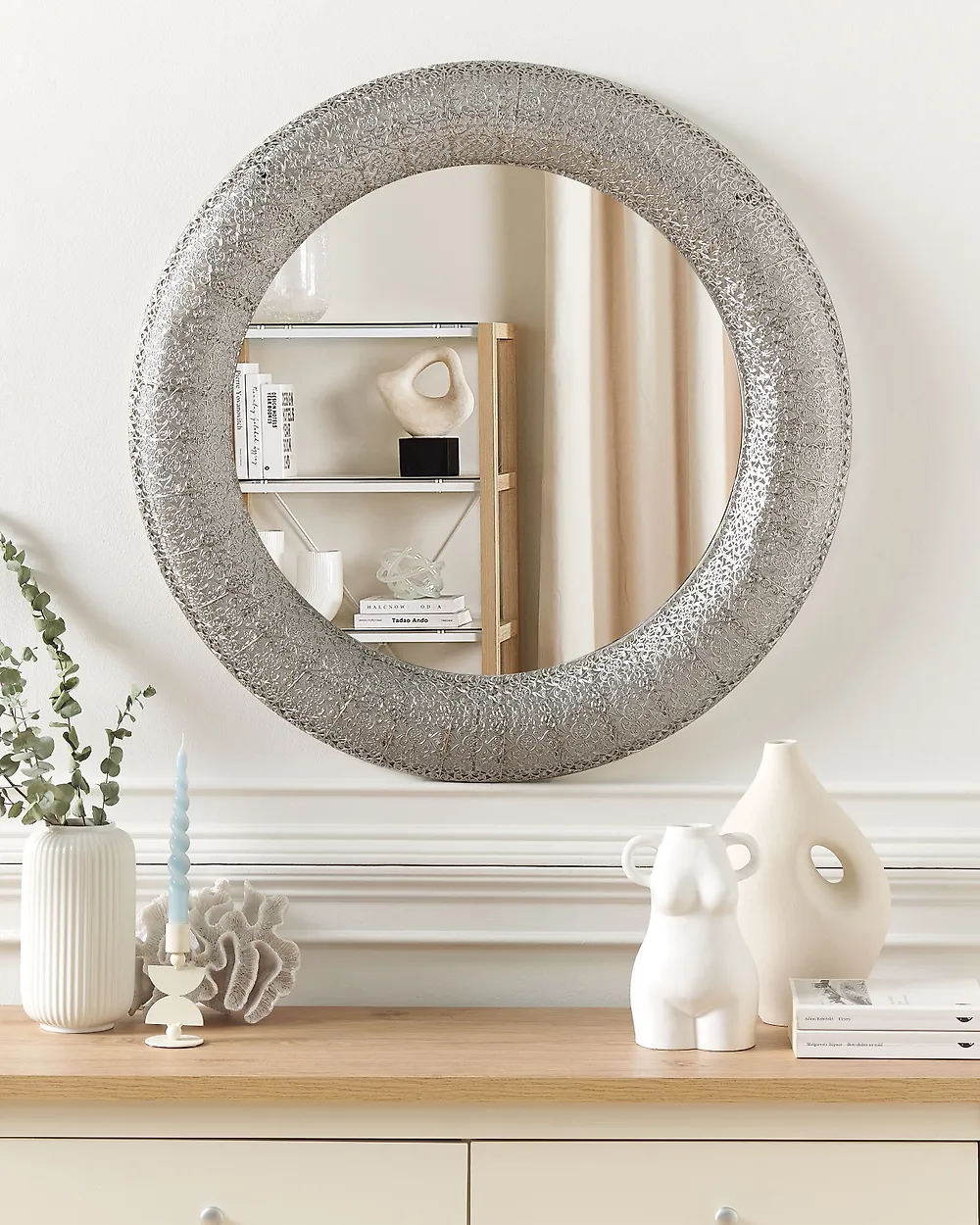 Väggspegel CHANNAY 80 cm 80 cm Metall Silver_1176368