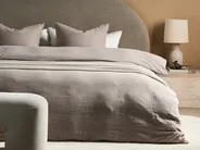 Duvet Cover Set SUMNER 200 x 200 cm Cotton Muslin Taupe_1060160