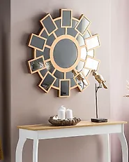 Seinäpeili ROZEL 80 cm 80 cm Kullanruskea_1177385
