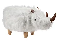 Dyrepuff WOOLLY Neshorn Fuskepels Hvit_1188344