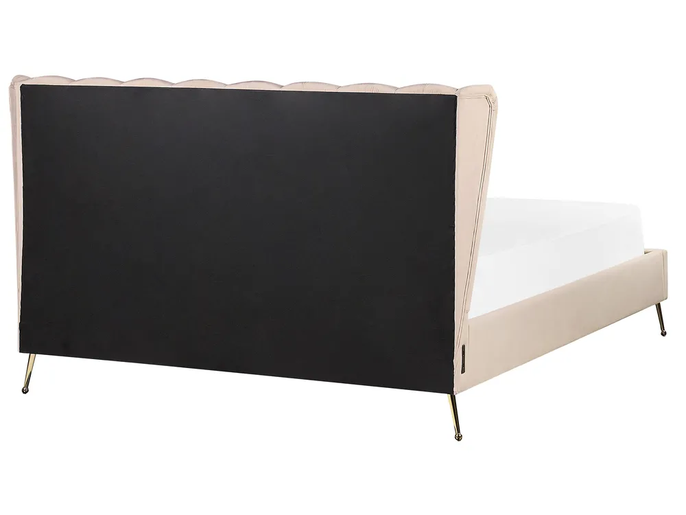 Bed Velvet MIRIBEL 160 x 200 cm (EU King Size) Beige_870628