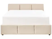 Säng med förvaring BOUSSE Sammet Ljusbeige 140 x 200 cm_862615