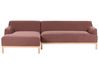 Corner Sofa 3 Seater SOSJO Fabric Burgundy Right Hand